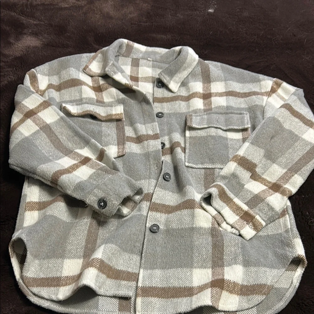 Plaid Button-Up Jacket - Picture 1 of 1